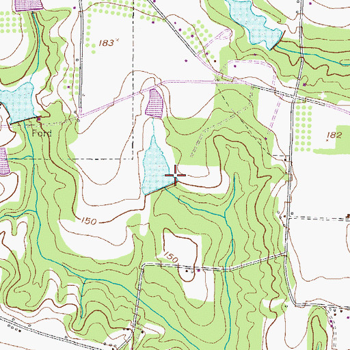 Topographic Map of Strickland Dam, GA