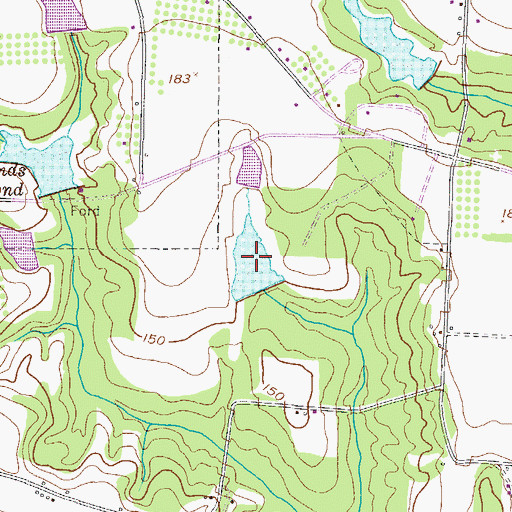Topographic Map of Strickland Lake, GA
