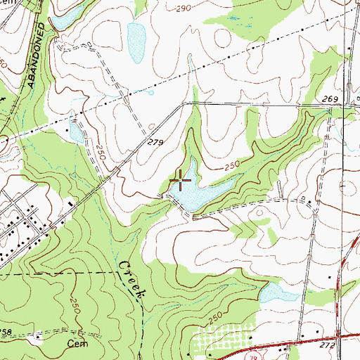 Topographic Map of Weeks Lake Dam, GA