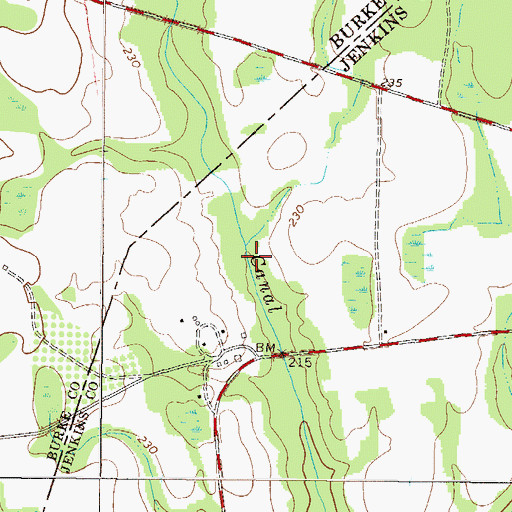 Topographic Map of Lower Miller Lake, GA