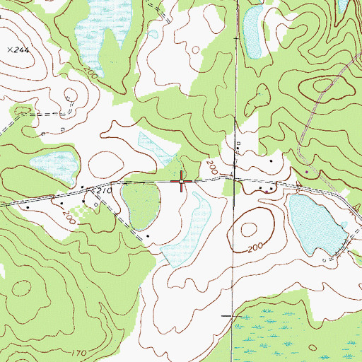 Topographic Map of Freeman Lake Dam, GA