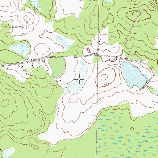Topographic Map of Bailey Lake, GA