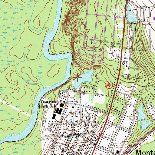 Topographic Map of Cole Lake, GA