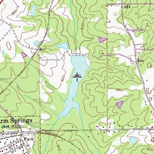 Topographic Map of Cane Creek Structure Number Four Lake, GA