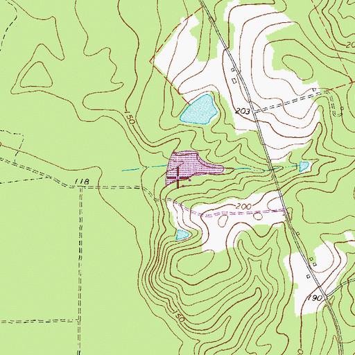 Topographic Map of Thompson Lake Dam, GA
