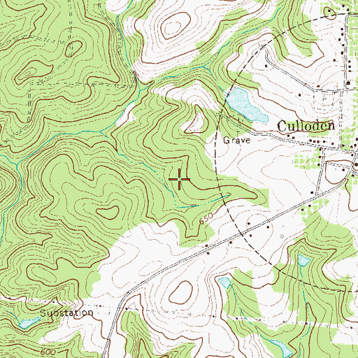 Topographic Map of Fincher Lake Dam, GA