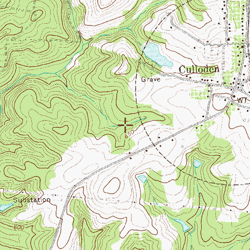 Topographic Map of Fincher Lake, GA