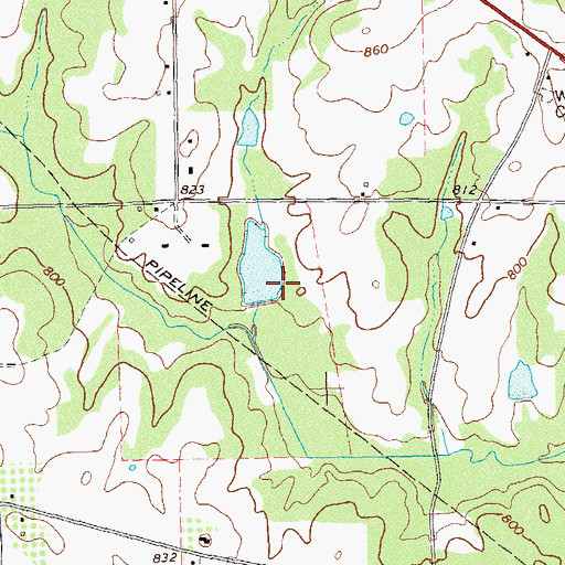 Topographic Map of Middlebrooks Lake Dam, GA