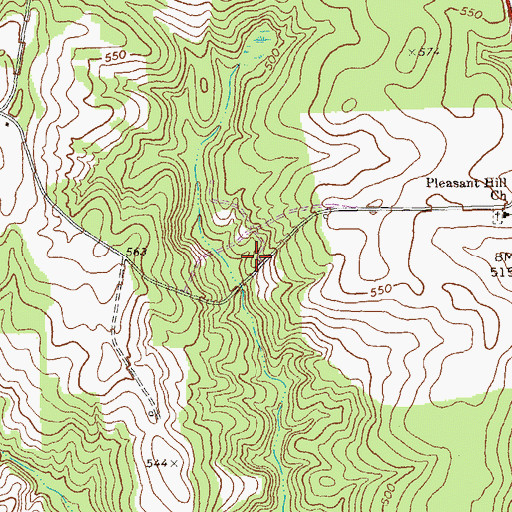 Topographic Map of Hill Dam, GA