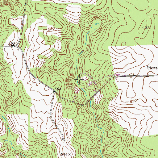 Topographic Map of Hill Lake, GA