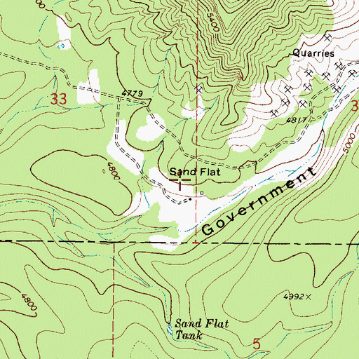 Topographic Map of Sand Flat, AZ