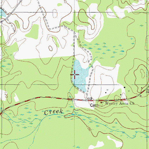 Topographic Map of Lariscy Lake Dam, GA