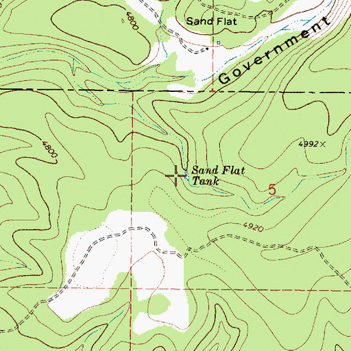 Topographic Map of Sand Flat Tank, AZ