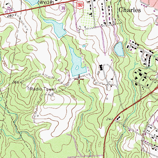Topographic Map of Achenbach Lake Dam, GA