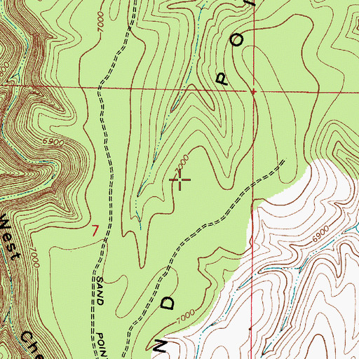 Topographic Map of Sand Point, AZ