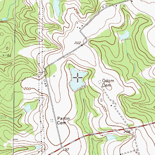 Topographic Map of Cowart Lake, GA