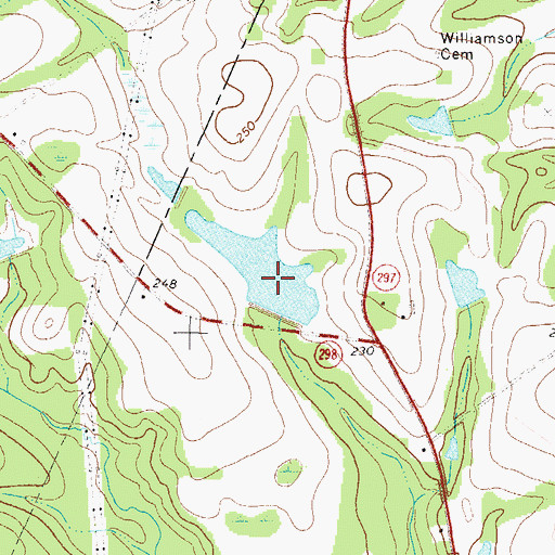 Topographic Map of Rice Lake Dam, GA