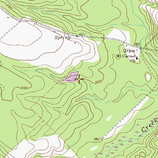 Topographic Map of Morris Lake Dam, GA