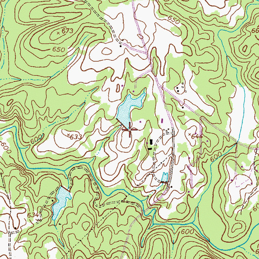 Topographic Map of Glenn Lake Dam, GA