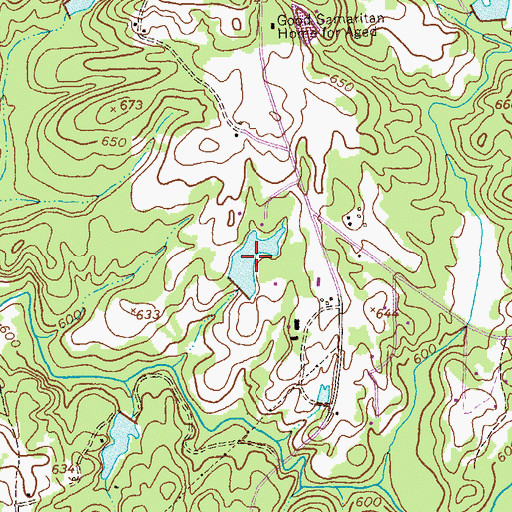 Topographic Map of Glenn Lake, GA