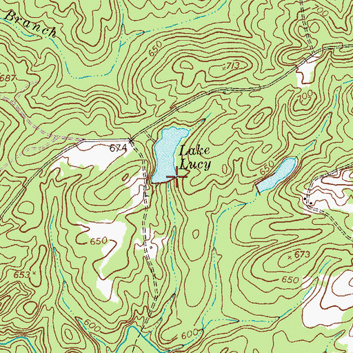 Topographic Map of Lake Lucy Dam, GA