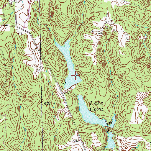 Topographic Map of Woodruff Lake Dam, GA