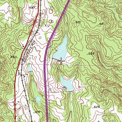 Topographic Map of Mahaffey Lake Dam, GA