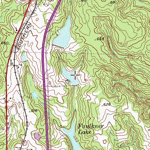 Topographic Map of Fieldcrest Lake Dam, GA