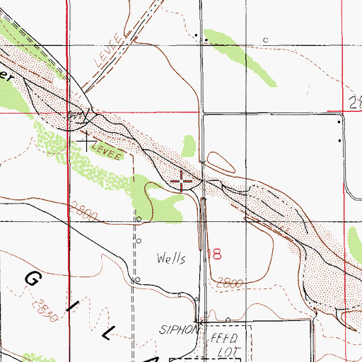 Topographic Map of Cottonwood Wash, AZ