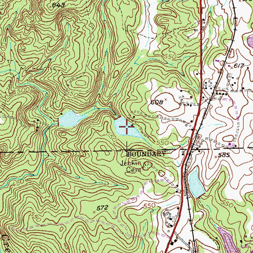 Topographic Map of Cunningham Lake, GA