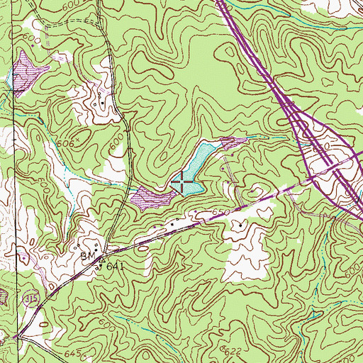 Topographic Map of Casselberry Lake Dam, GA