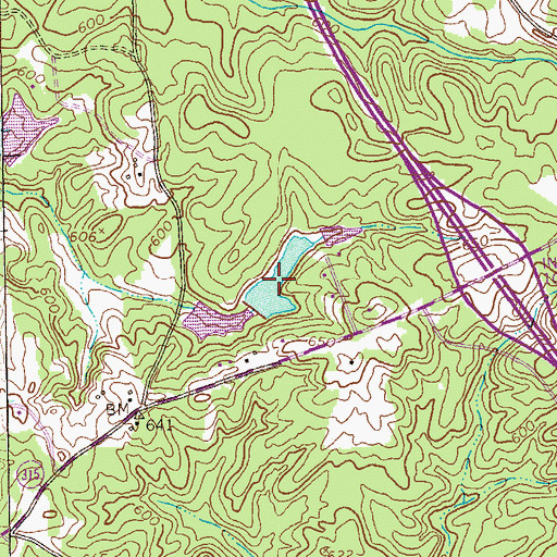 Topographic Map of Casselberry Lake, GA