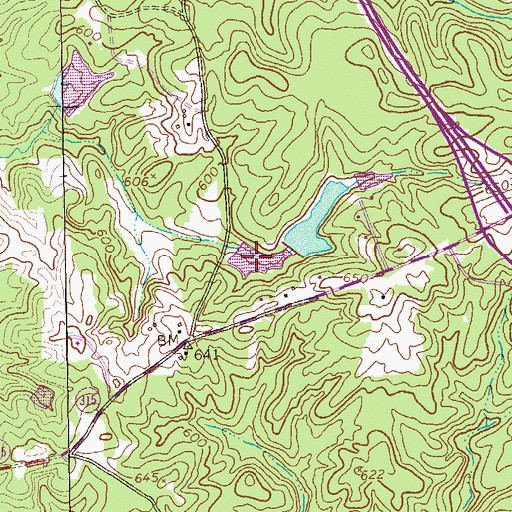 Topographic Map of Lower Casselberry Lake, GA