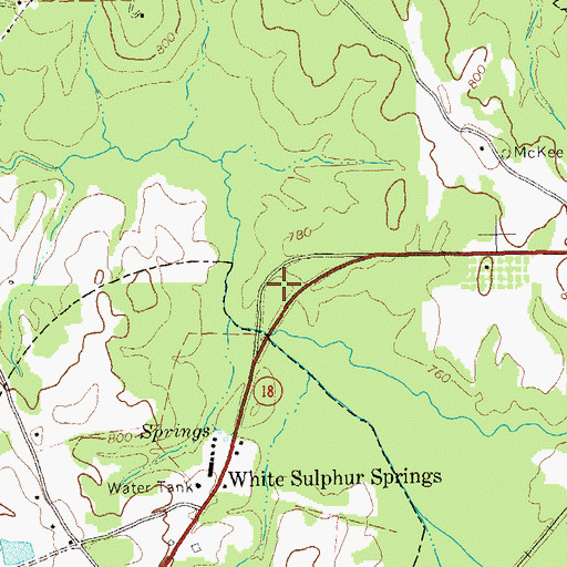 Topographic Map of Hills Lake Dam, GA