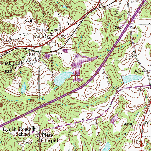 Topographic Map of Jenkins Dam, GA