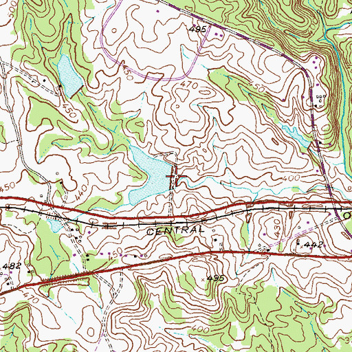 Topographic Map of Gates Dam, GA