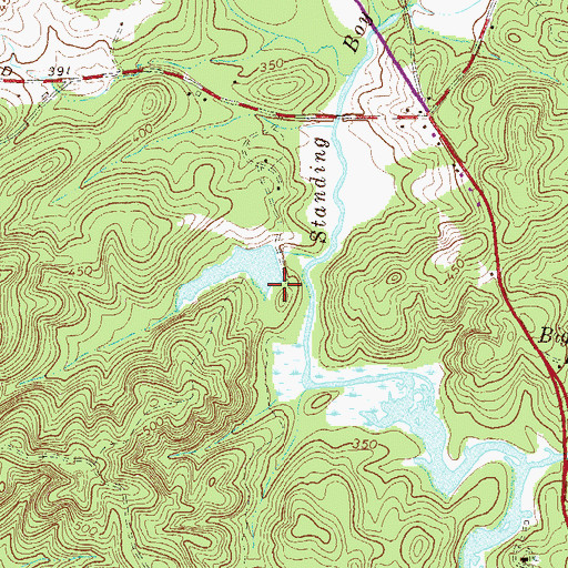 Topographic Map of Jordan Company Dam, GA