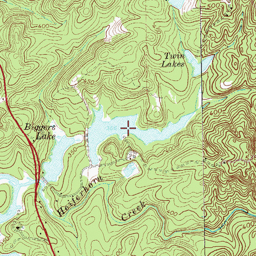 Topographic Map of Blackmon Lake, GA