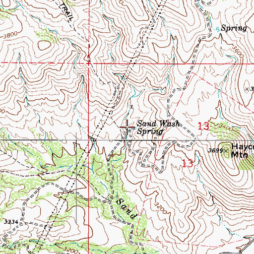 Topographic Map of Sand Wash Spring, AZ