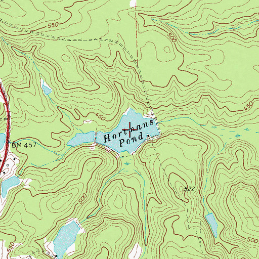 Topographic Map of Hortmans Pond, GA
