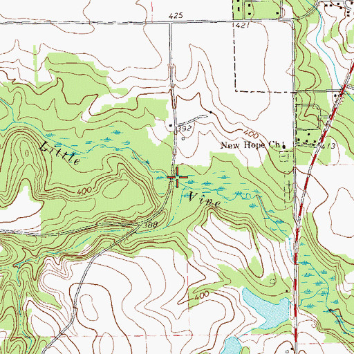Topographic Map of Ricks Lake Dam, GA
