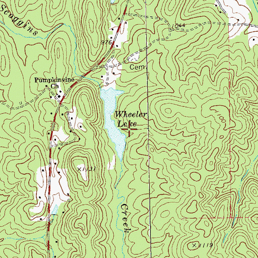 Topographic Map of Finney Dam, GA