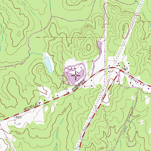 Topographic Map of Callaway Lake, GA