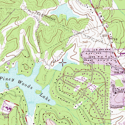 Topographic Map of Newnan Development Lake South, GA