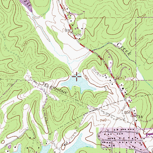Topographic Map of Newnan Development Dam North, GA