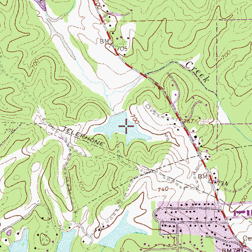 Topographic Map of Newnan Development Lake North, GA