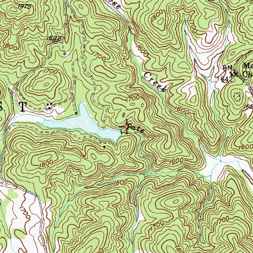 Topographic Map of Whitners Lake Dam, GA