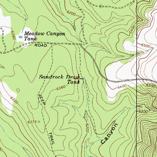 Topographic Map of Sandrock Draw Tank, AZ