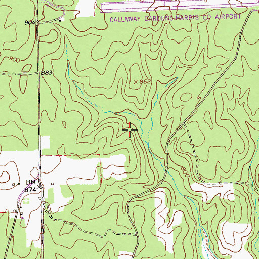 Topographic Map of Foundation Lake Dam, GA
