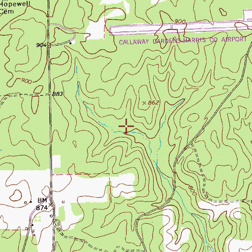 Topographic Map of Foundation Lake, GA